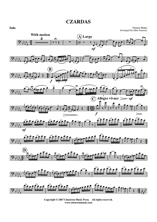 Czardas - Euphonium BC/TC Solo