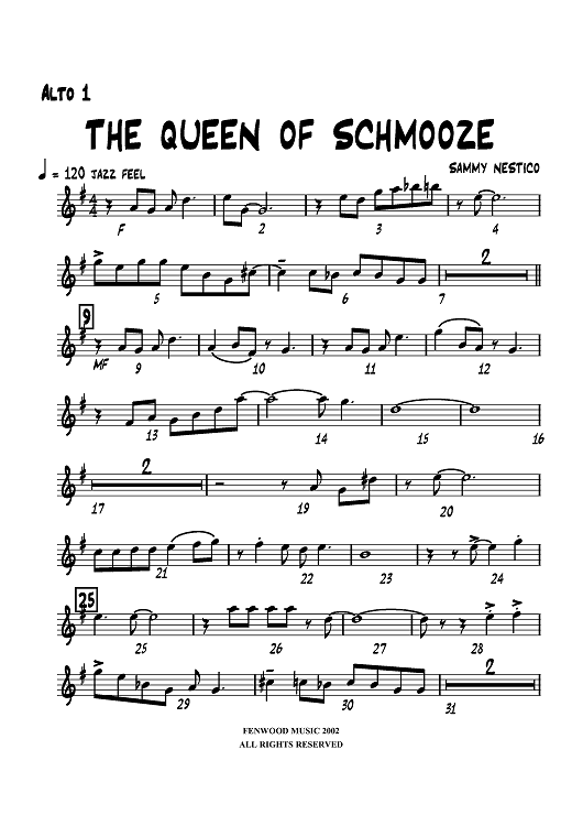 The Queen of Schmooze - Alto Sax 1