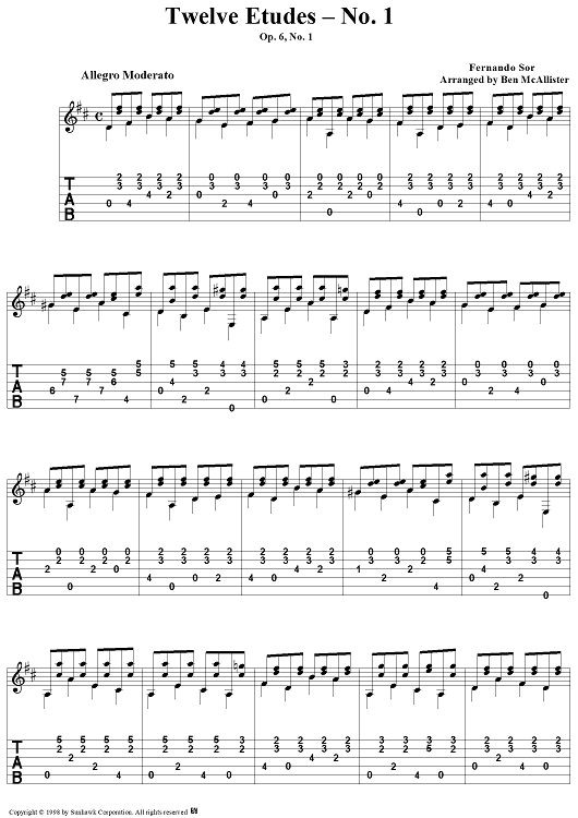 Twelve Etudes, Op. 6, No. 1