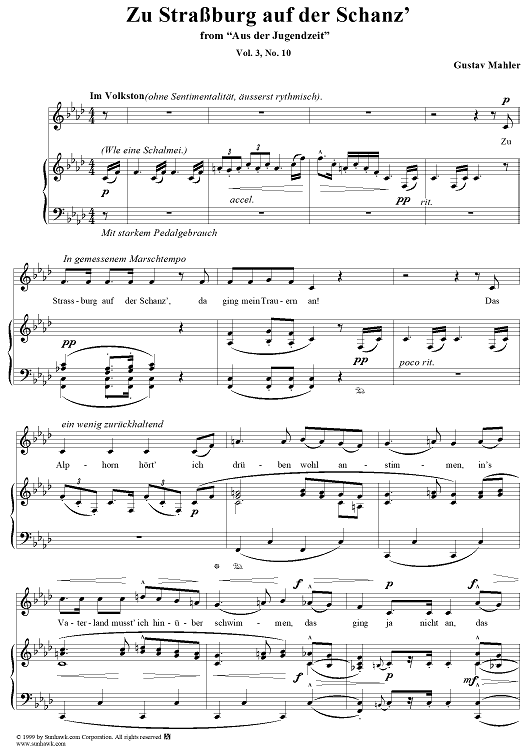 Zu Straßburg auf der Schanz - No. 10 from "Aus der Jugendzeit" Vol. 3
