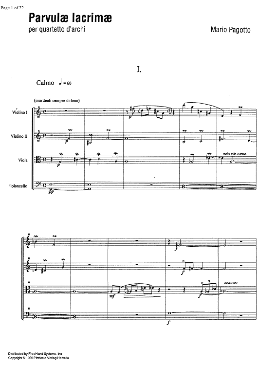 Parvulæ lacrimæ - Score