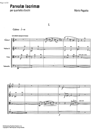 Parvulæ lacrimæ - Score