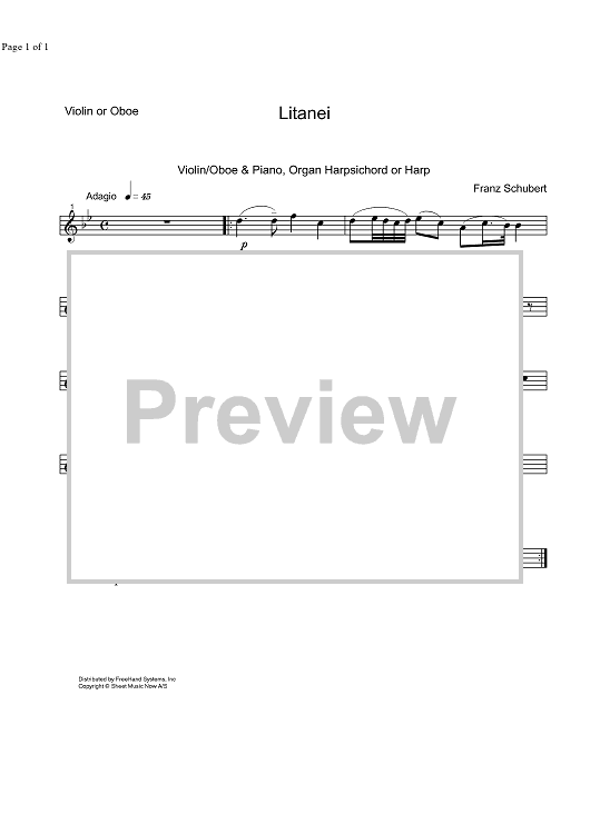Litanei auf das Fest Allerseelen D343 - Oboe