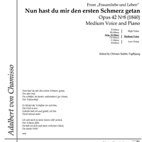 Nun hast du mir den ersten Schmerz getan Op.42 No. 8
