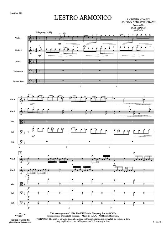 L'estro armonico - Score