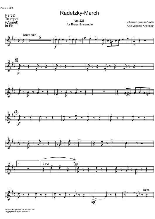 Radetzky Marsch Op.228 - Trumpet in E-flat