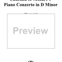 Piano Concerto no. 20 in D minor: Movement 1, Cadenza