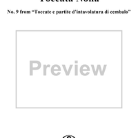 Toccata Nona - No. 9 from "Toccate e partite d'intavolatura di cembalo" Book 1 (1615)