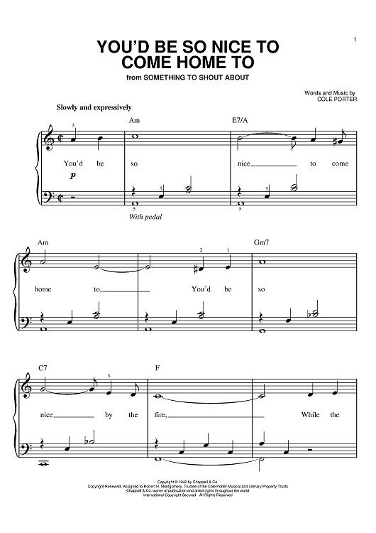 You'd Be So Nice To Come Home To