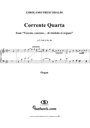 Corrente Quarta, No. 36 from "Toccate, canzone ... di cimbalo et organo", Vol. II