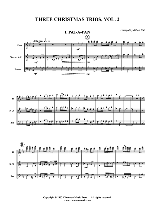 Three Christmas Trios, Vol 2 - Score