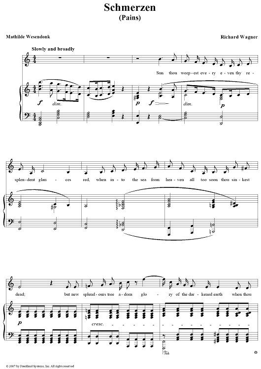 Wesendonk-Lieder, WWV91, No. 4 - Schmerzen (Pains)