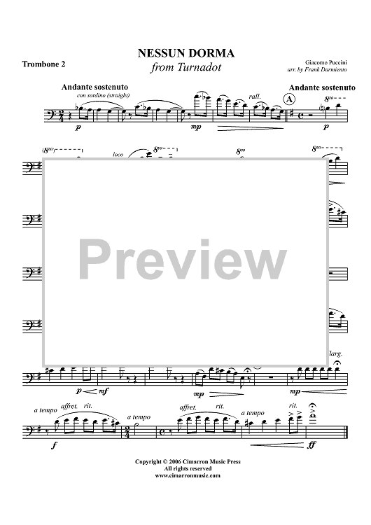 Nessun Dorma - Trombone 2