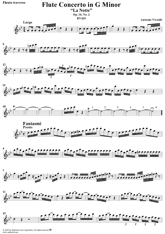 Flute Concerto in G Minor ("La Notte")  - Op. 10, No. 2 - RV 439 - Flute