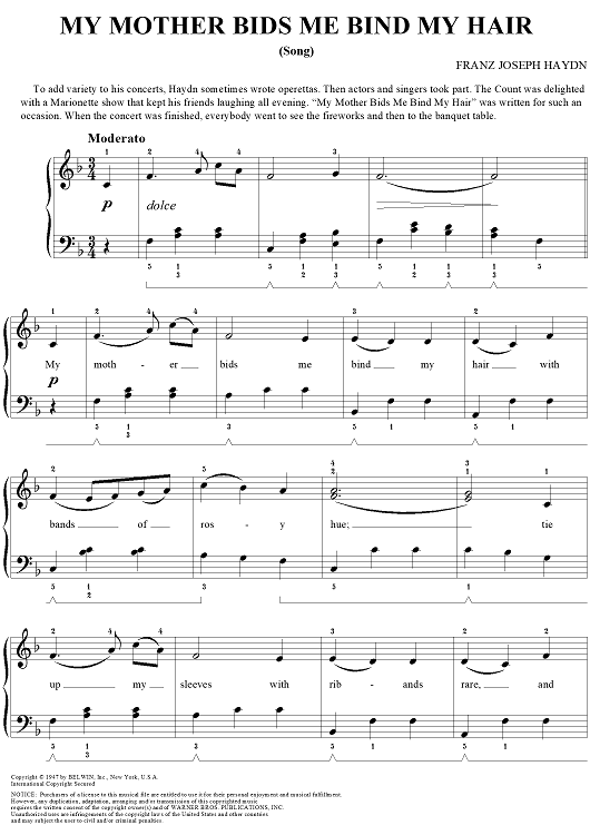 My Mother Bids Me Bind My Hair (Song)