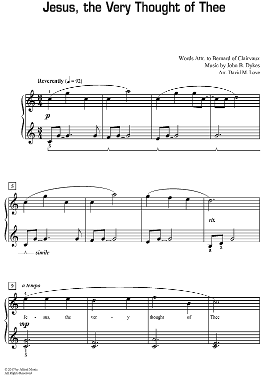 Jesus, the Very Thought of Thee