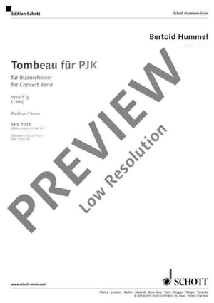Tombeau für PJK - Score