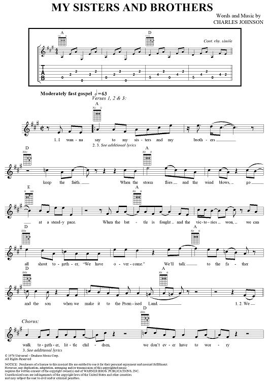 My Sisters and Brothers