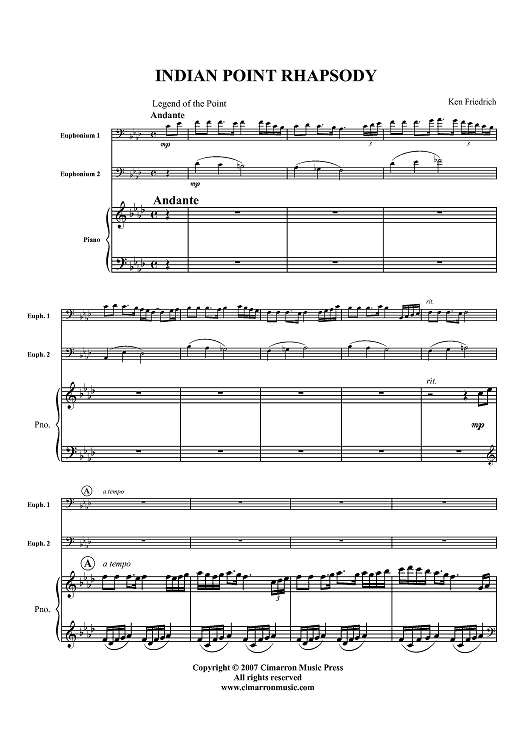 Indian Point Rhapsody - Piano Score