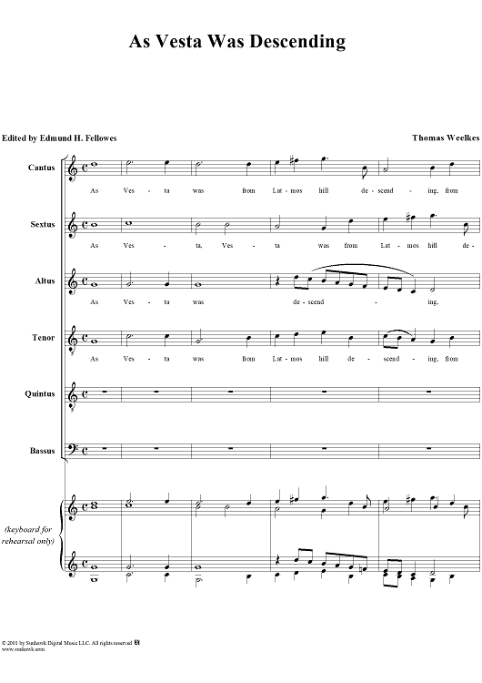 As Vesta Was Descending