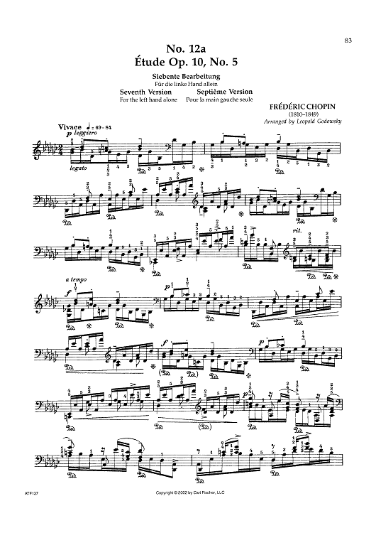 No. 12a - Étude Op. 10, No. 5 (Seventh Version)