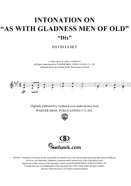 Intonation on "As With Gladness Men Of Old" - Trumpets