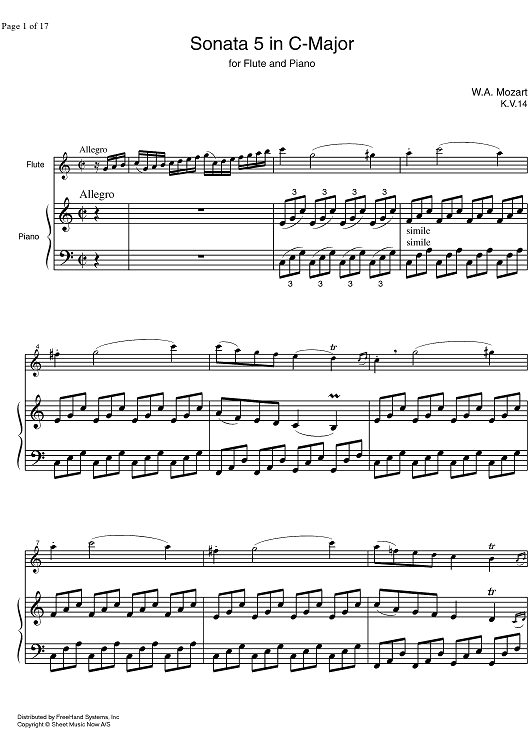 Sonata No. 9 C Major KV14 - Score