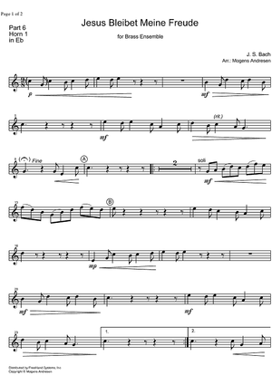 Jesu, Joy of Man's Desiring BWV 147 - Horn in E-flat 1