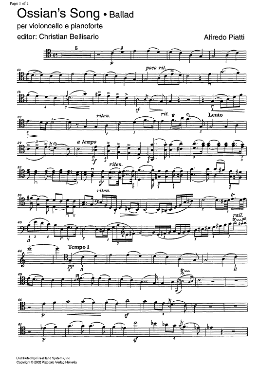 Ossian's song - Cello