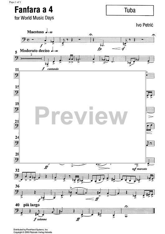 Fanfara a 4 for World Music Days - Tuba