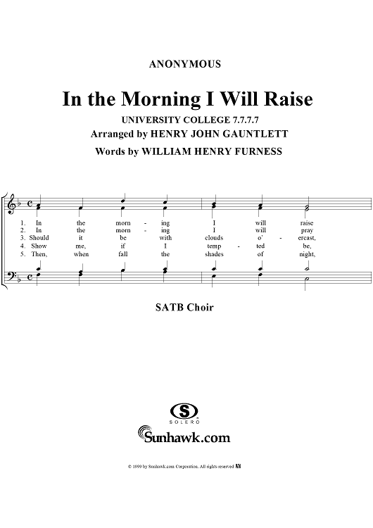 In the Morning I Will Raise