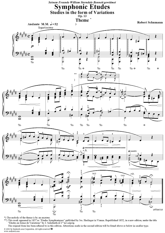 Symphonic Etudes, Op. 13 (Theme & Variations)