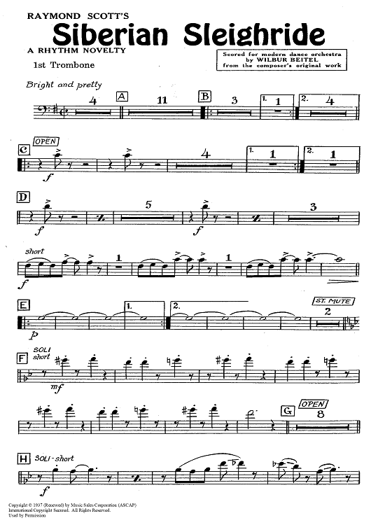 Siberian Sleighride - Trombone 1