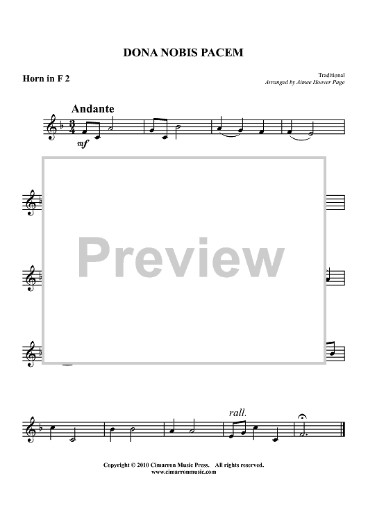 Dona Nobis Pacem - Horn in F 2