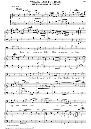 Messiah, no. 36: Thou art gone up on high - Piano Score