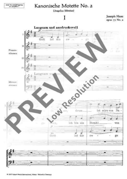 Kanonische Motetten - Choral Score