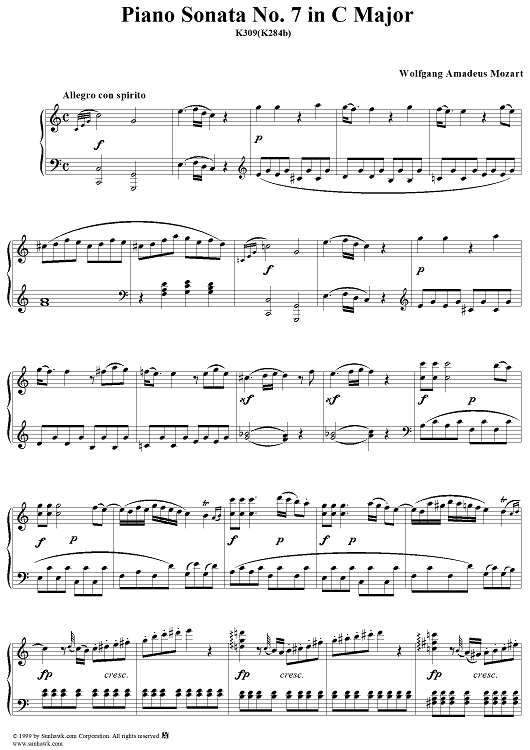 Piano Sonata No. 7 in C major K309(K284b)