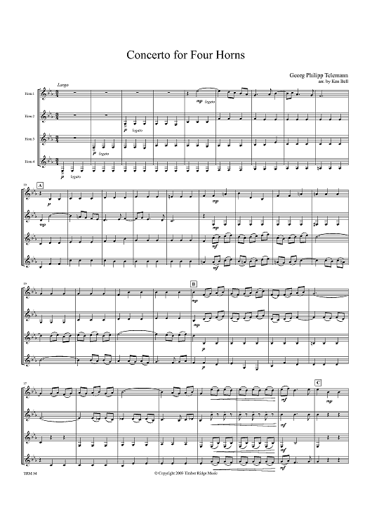 Concerto for Four Horns - Score