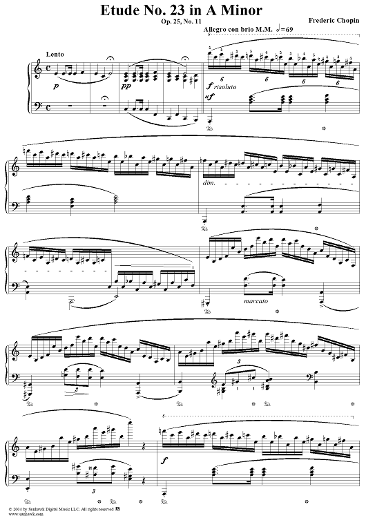 Etude Op. 25, No. 11 in A Minor