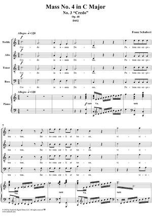 Mass No. 4 in C Major, Op. 48, D452: No. 3, Credo