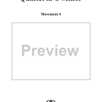 Quintet in C Minor, Movement 4 - Piano Score