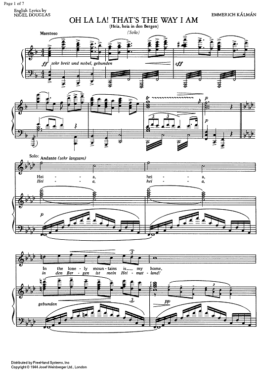 O La La! That's the Way I Am