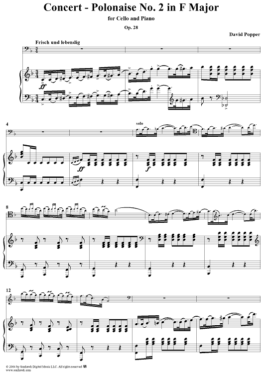Concert - Polonaise No. 2 in F Major, Op. 28 - Piano/Score