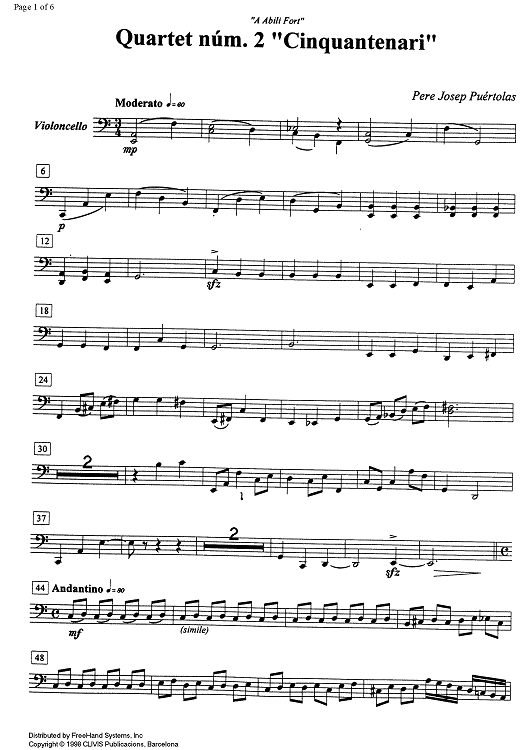 String quartet No. 2 - Cello