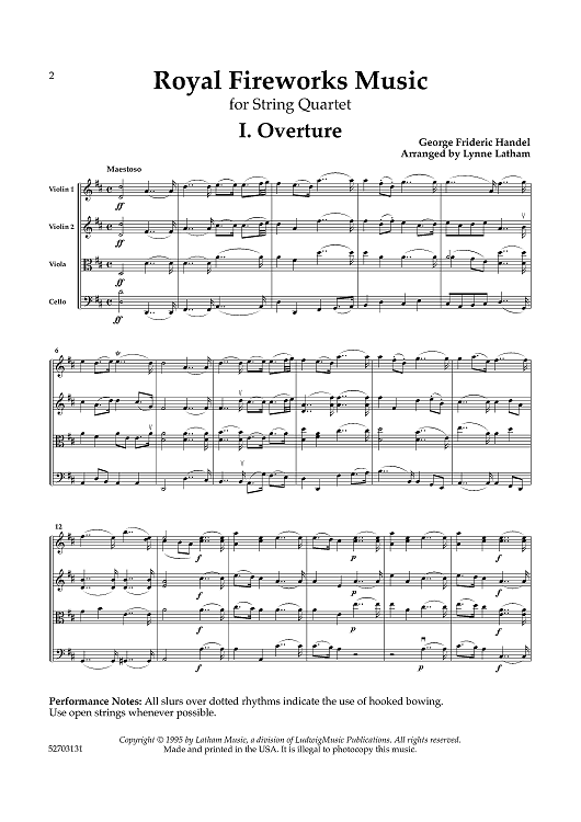 The Royal Fireworks Music - Score