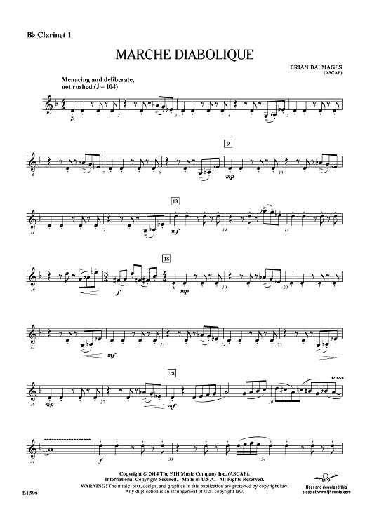 Marche Diabolique - Bb Clarinet 1
