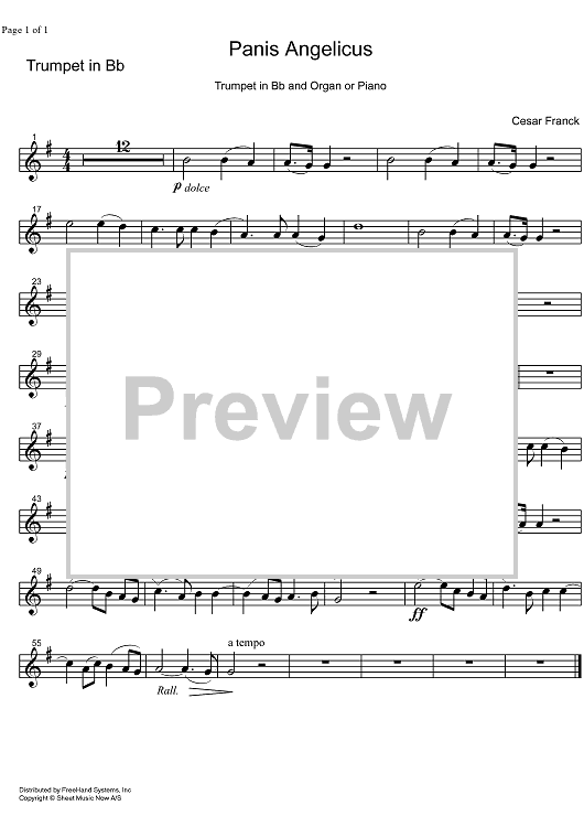 Panis Angelicus - B-flat Trumpet