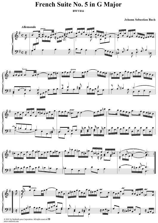 French Suite No. 5 in G Major (BWV816)