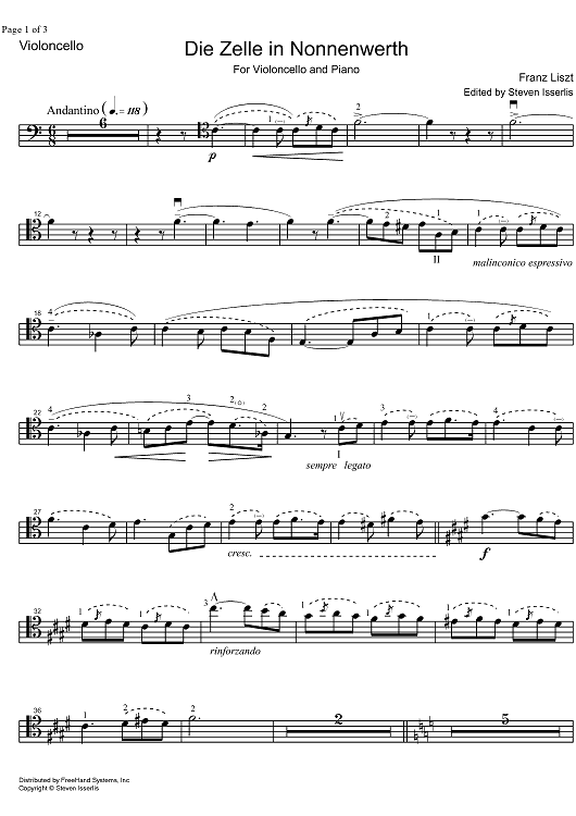 Die Zelle in Nonnenwerth - Cello