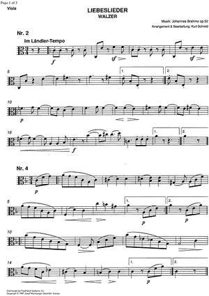Liebeslieder Walzer Op.52 - Viola